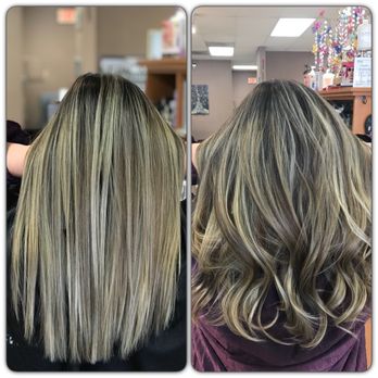 I LOVE IT both straight or curled. Ash blonde Ombre Balayage