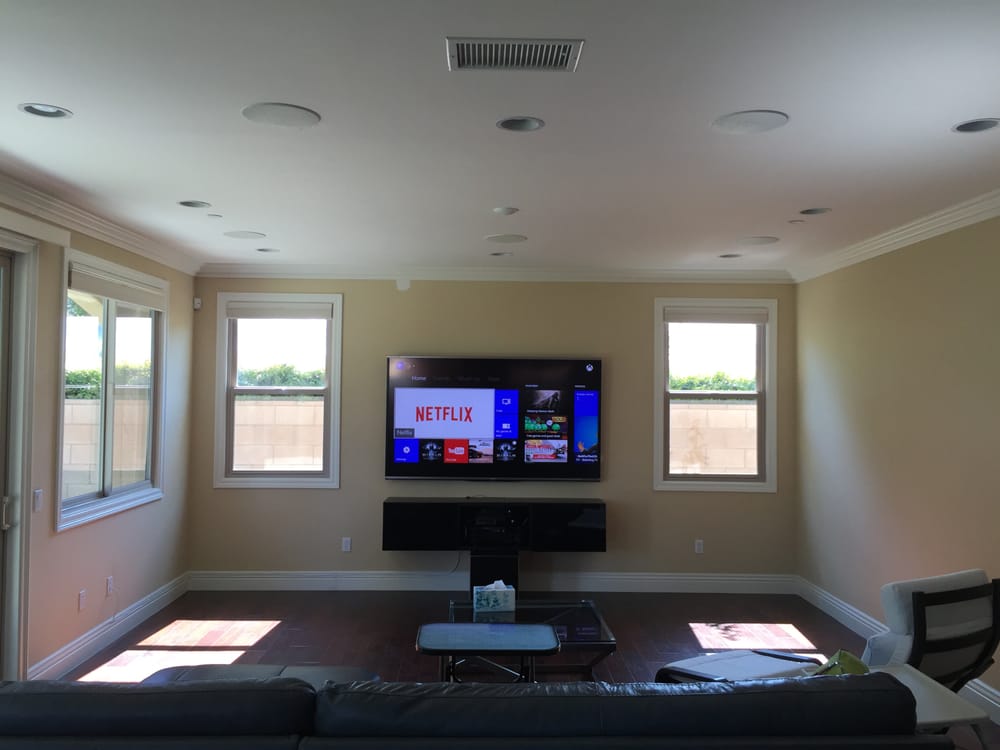 Completed 80 Mounted Floating Cabinet In Photo Of Plasma Tv Install Upland Ca United States Completed
