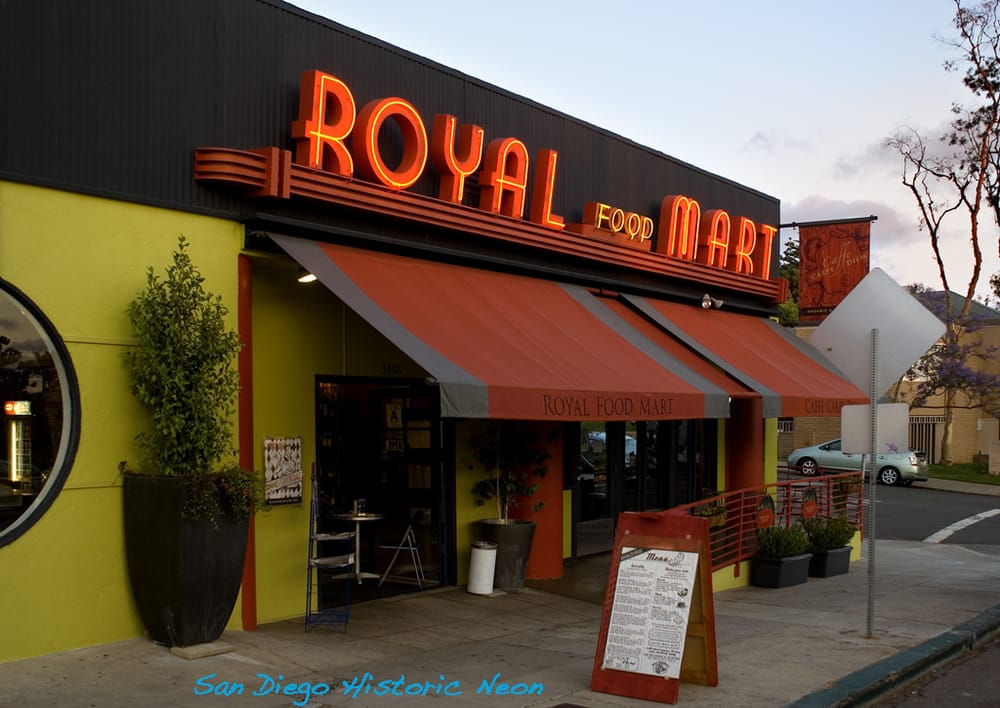 Streamline Art Deco neon is rare in San Diego. Royal Food ...