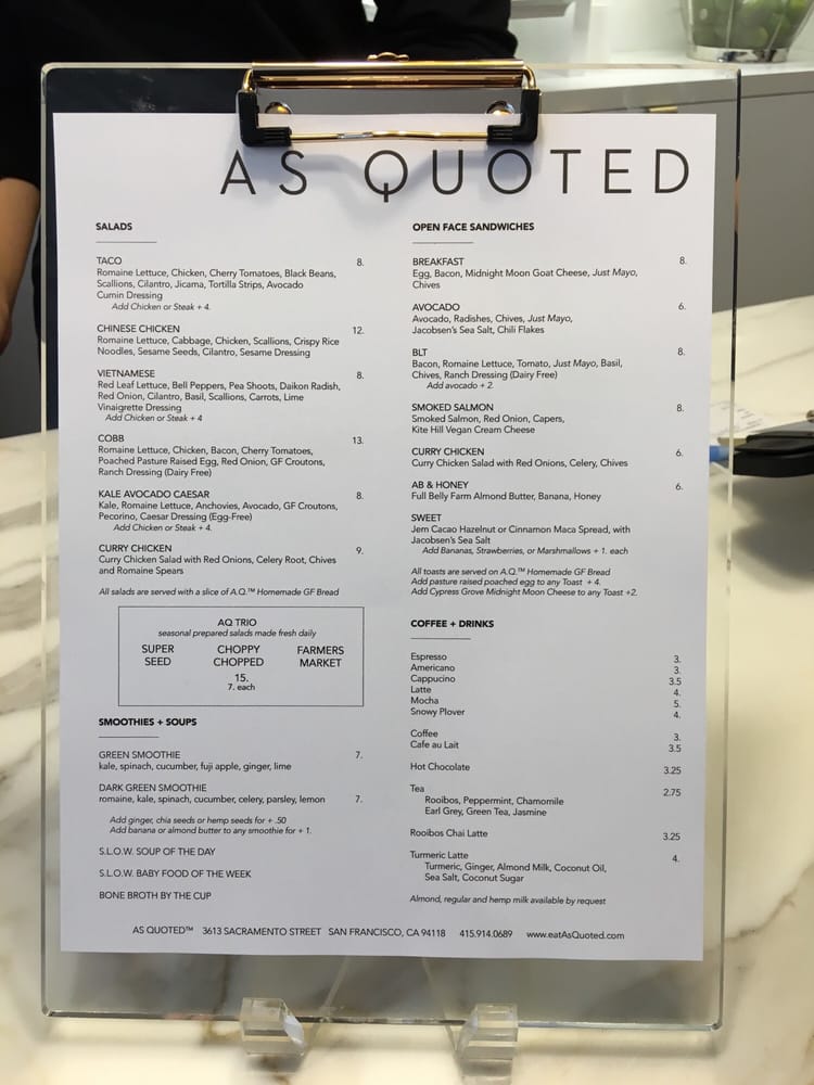 As Quoted Delectable Here's The Menu Two Days After Their Opening Yelp As Quoted Delectable Here's The Menu Two Days After Their Opening Yelp