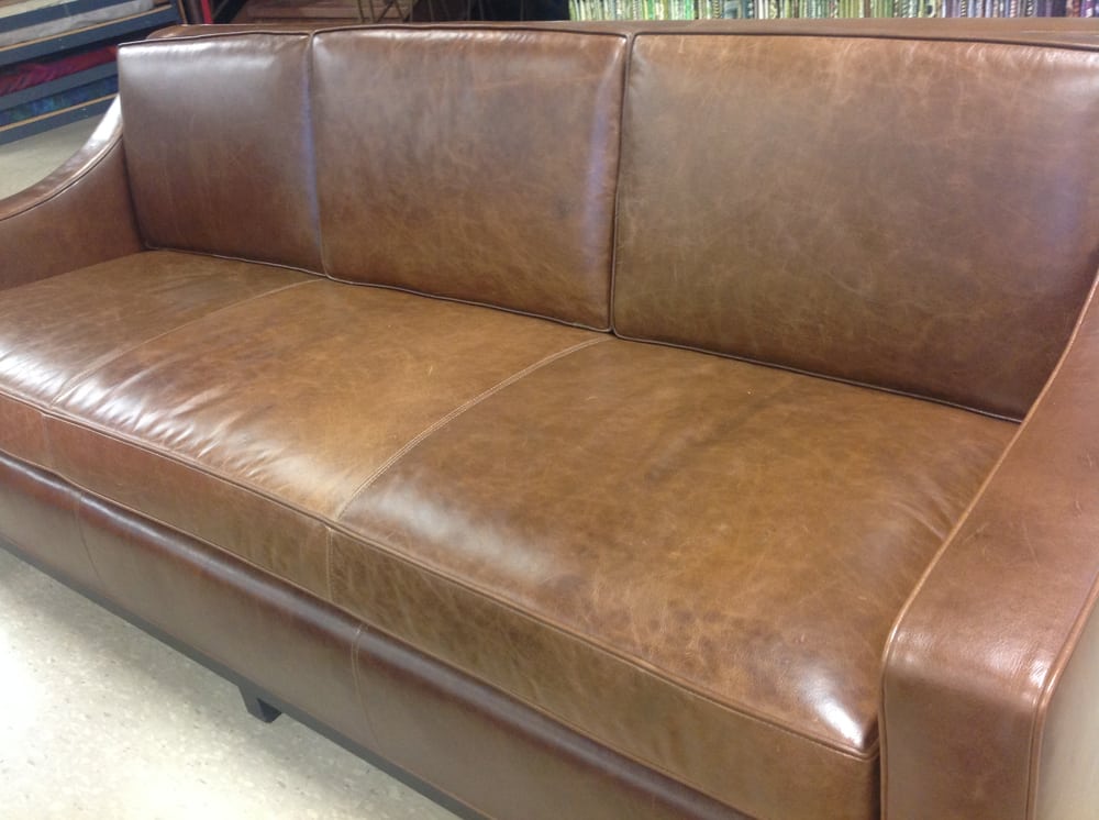 Sofa Coverered In Our 0utlaw Leather Indian Water