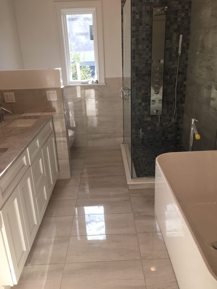 Beautiful Designed Bathroom With Polished Italian Porcelain And A Photo Of Brooklyn Tile And Design Ny United States Beautiful Designed