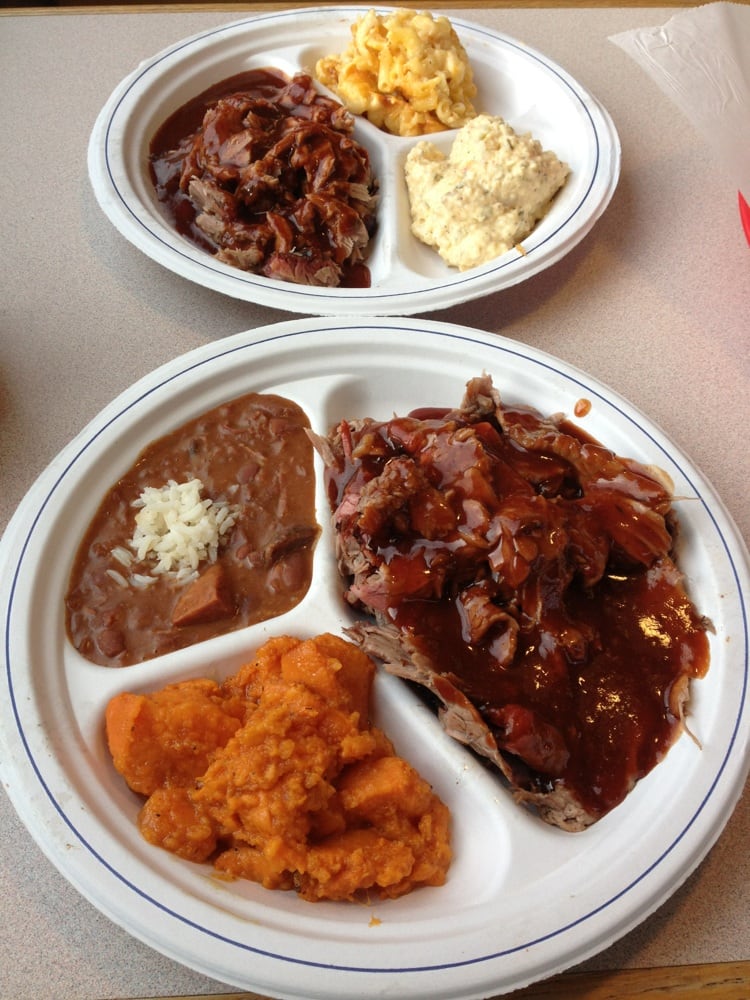 Beef brisket, pulled pork and sides Yelp