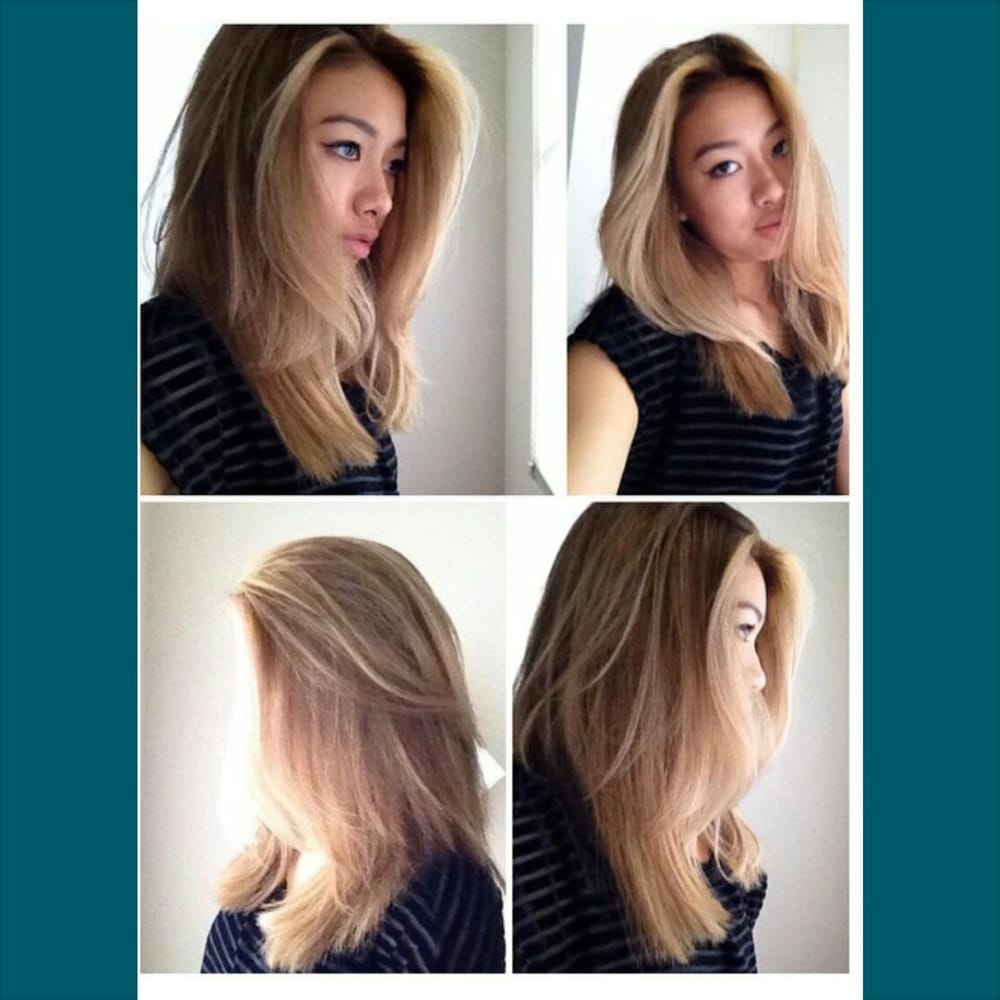 Soft Natural Blonde Balayage On Asian Hair She Had Bleached Her Photo Of Solution For Hair Makeup Houston Tx United States Soft