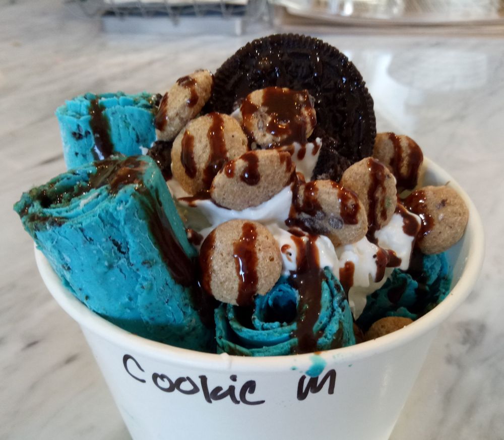 Cookie Monster Rolled Ice Cream Yelp Photo Of Dahlicious Creamery Torrance Ca United States Cookie Monster Rolled Ice
