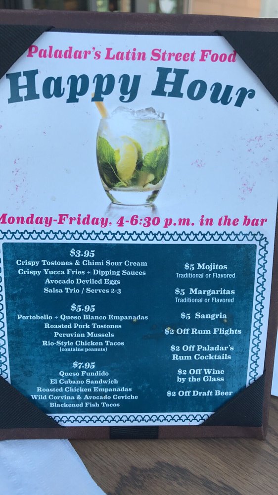 Paladar Latin Kitchen Happy Hour Menu Paladar Latin Kitchen Happy Hour Menu