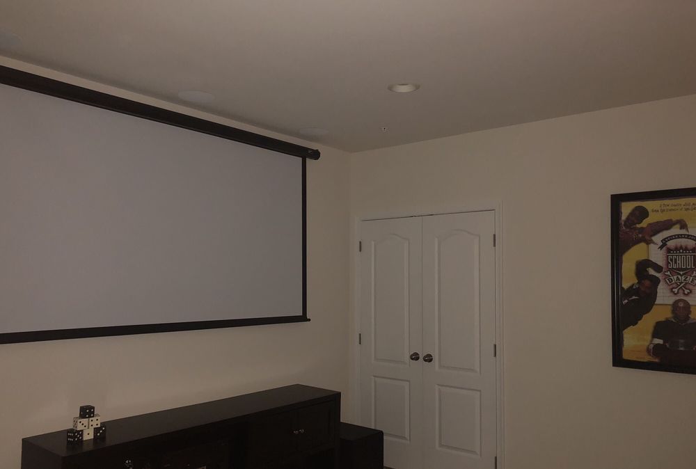 Installed Motorized Screen And In Ceiling Speakers Yelp