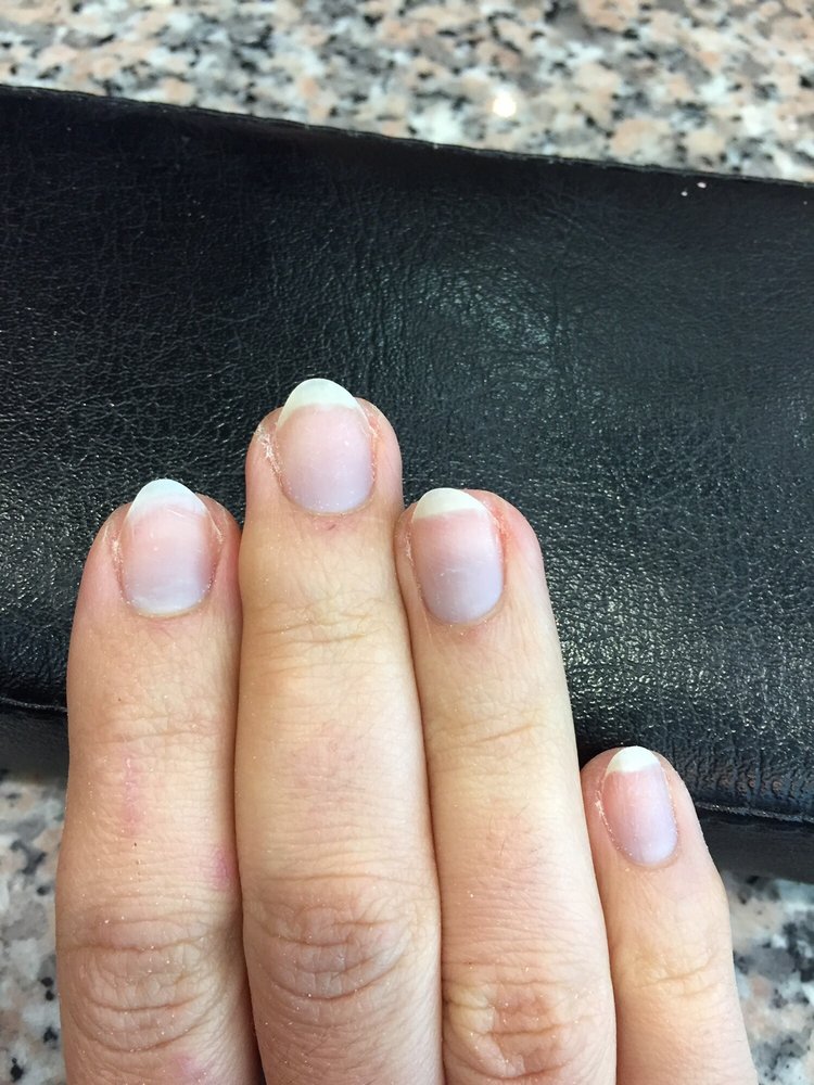Awful Crooked Over Cut Almond Shape Nail Yelp Photo Of Lavi Nails Paramus Nj United States Awful Crooked Over Cut