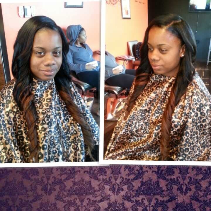 Full 18 inch sew in weave with custom ombre color - Yelp