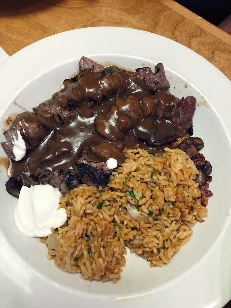 Beef tips with seasoned rice Yelp