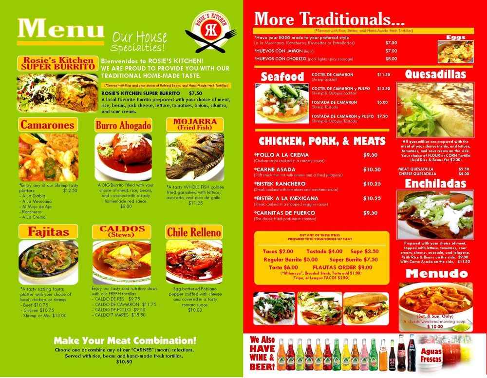 Rosie S Kitchen Tualatin Menu Rosie S Kitchen Tualatin Menu