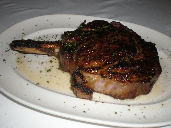 33 oz. Bonein Ribeye, cooked "medium rare plus". It was so big, I