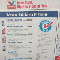 valvoline oil change prices valvoline oil change prices