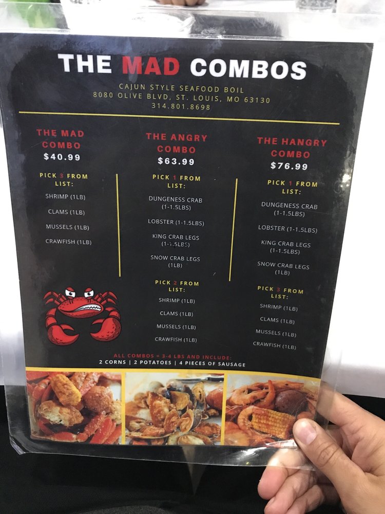 Online Menu of The Mad Crab Restaurant, University City, Missouri