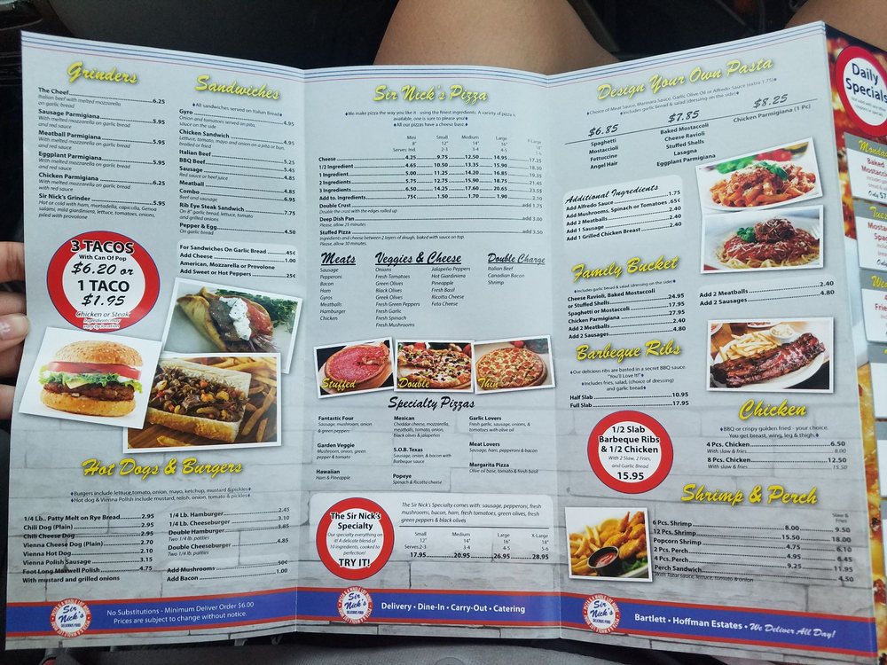 Sir Nick’s Pizza Order Food Online 33 Reviews Pizza 1441