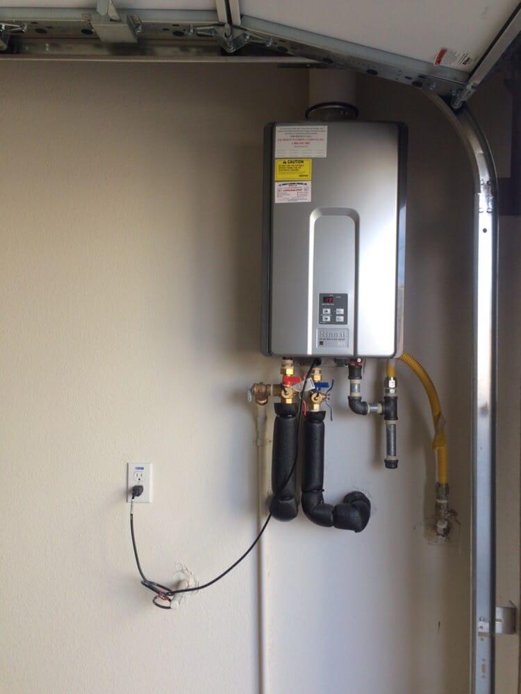 tankless water heater, in direct vent installation in garage. - yelp