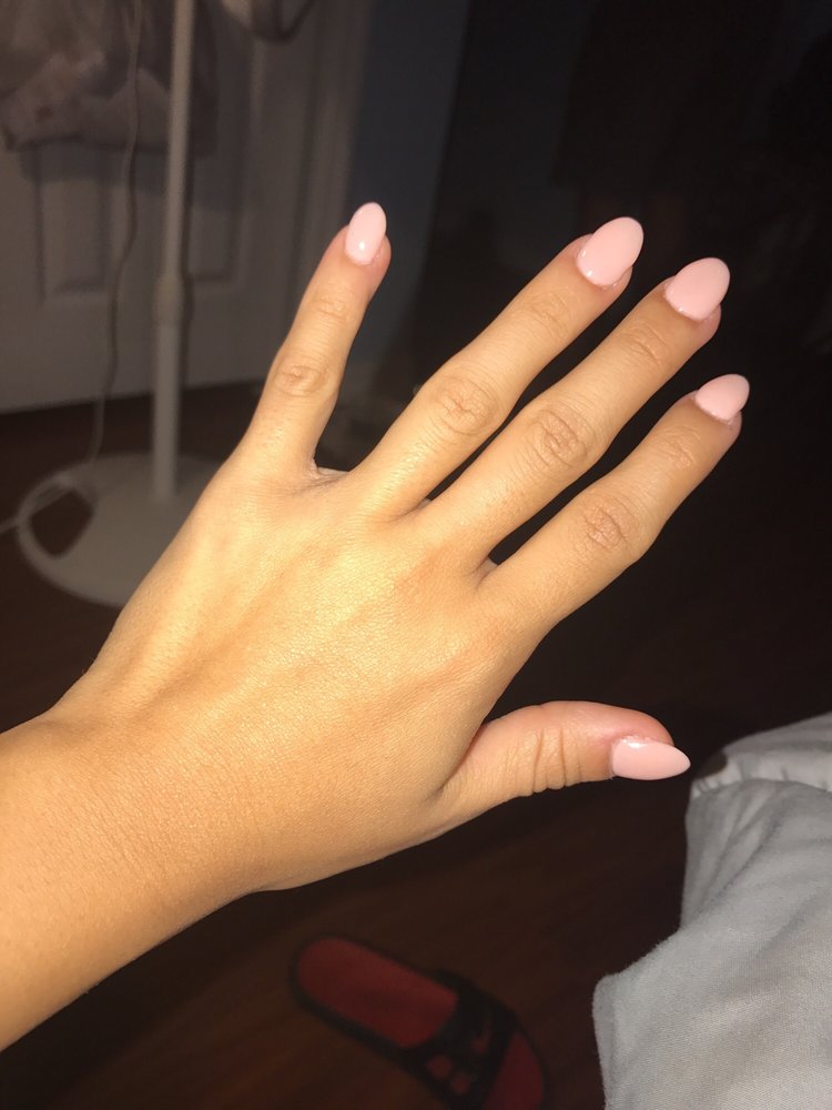 Pink Short Almond Nails Yelp Photo Of Cherry Blossom Nails Spa Altamonte Springs Fl United States