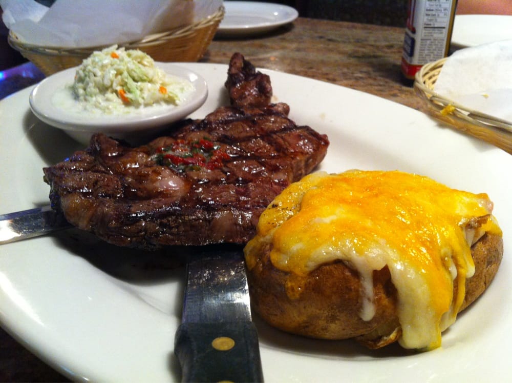 Rib Eye steak with coleslaw & twice baked potato - Yelp