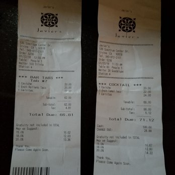 Javier S Irvine 1611 Photos 2146 Reviews Mexican 536 Photo Of Javier S Irvine Ca United States They Were Overcharging